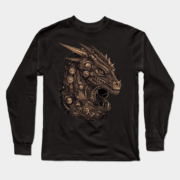 steampunk dragon Long Sleeve T-Shirt by Dragadin